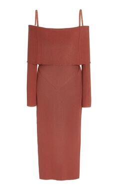Anna October Elegant Terracotta Vika Midi Dress Size M NWT